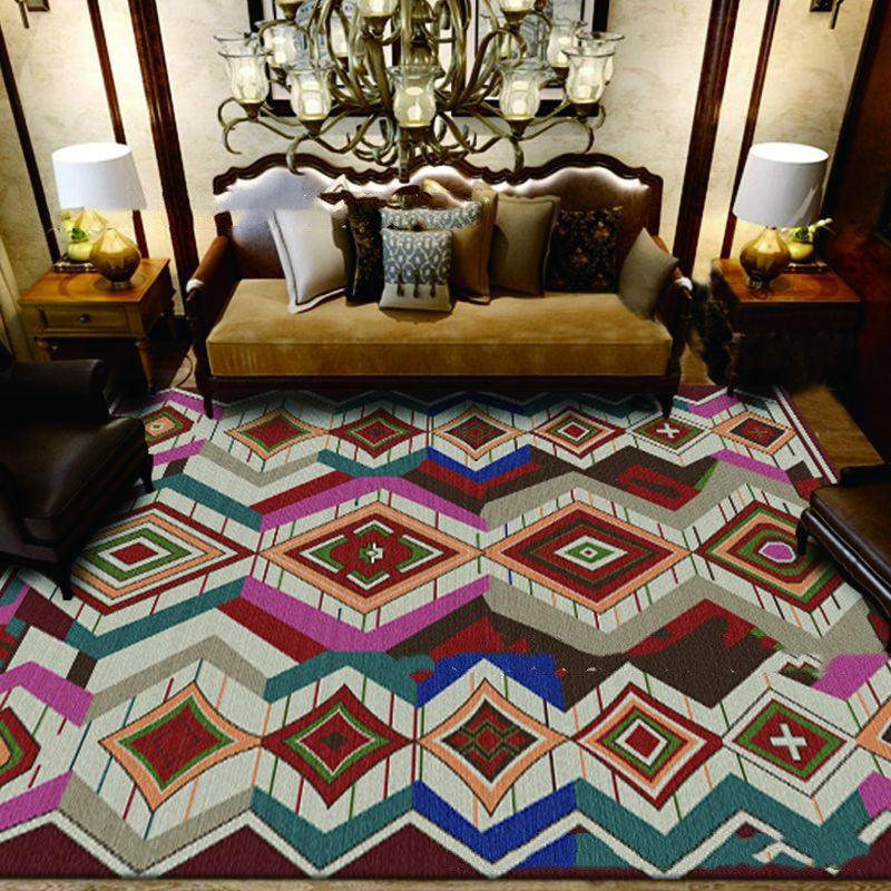 European Style Jihe Print Carpet Bedroom Living Room - Pacisia