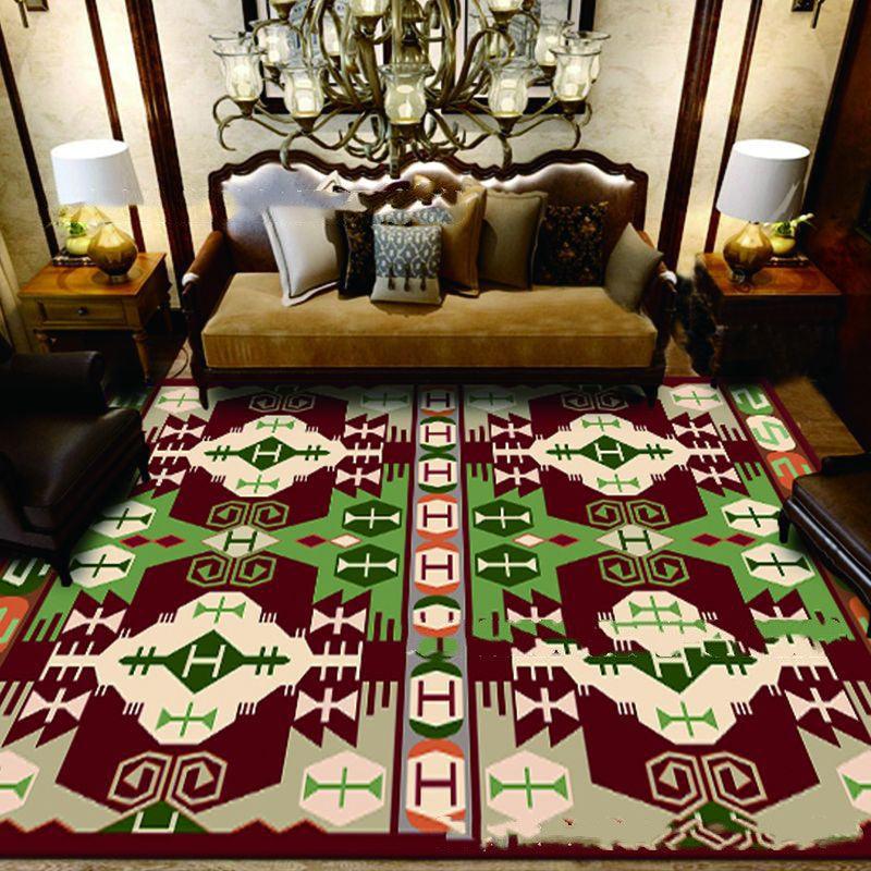 European Style Jihe Print Carpet Bedroom Living Room - Pacisia