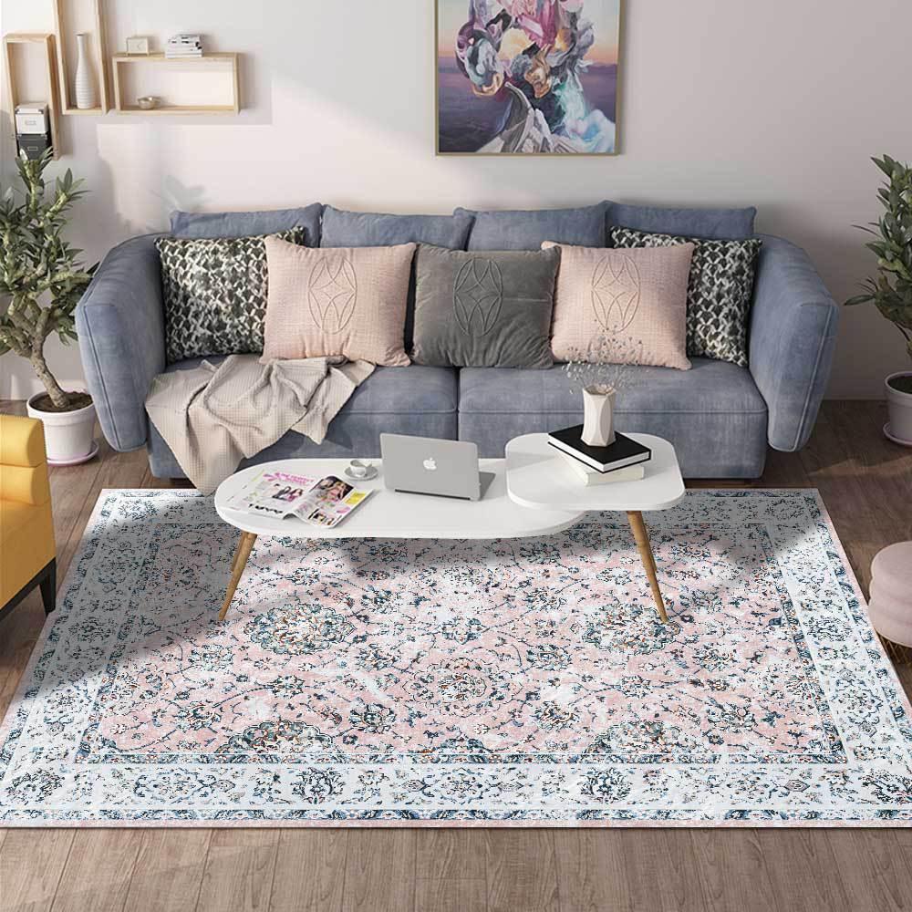 European Style Retro Sweet Grey Flower Carpet - Pacisia