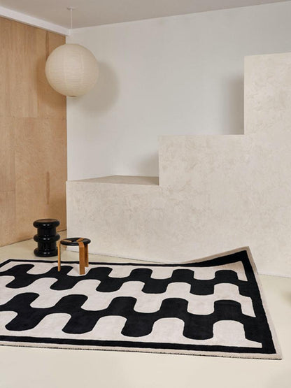Living Room Coffee Table Checkerboard Carpet Modern Light Luxury Household Cashmere-like Floor Mat - Pacisia