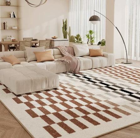 Living Room Carpet Checkerboard Bedroom Floor Cushion Sofa Coffee Table Blanket Dirt Resistant - Pacisia