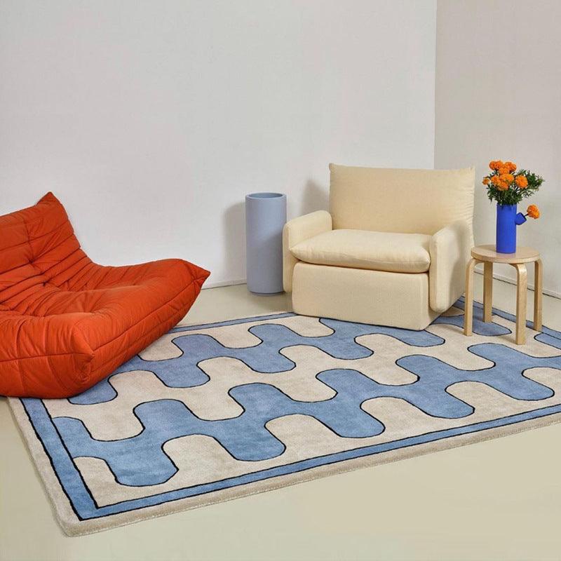 Living Room Coffee Table Checkerboard Carpet Modern Light Luxury Household Cashmere-like Floor Mat - Pacisia