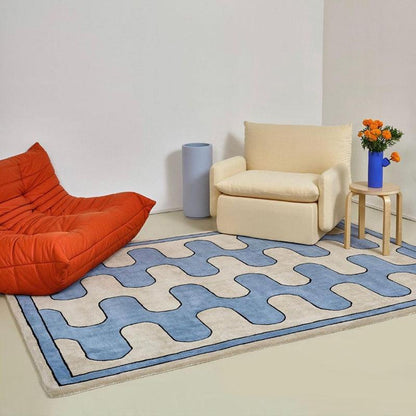 Living Room Coffee Table Checkerboard Carpet Modern Light Luxury Household Cashmere-like Floor Mat - Pacisia
