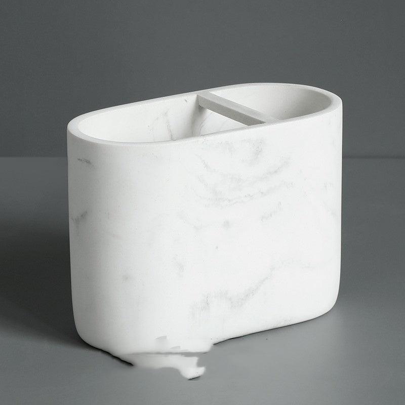 Five-piece Set Nordic Marble Texture Resin Bathroom Accessor - Pacisia