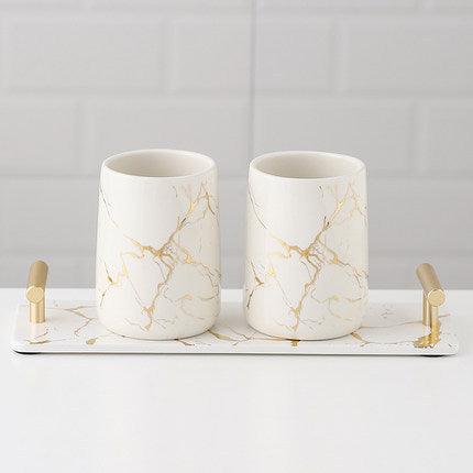 Five-piece Toilet Ceramic Bathroom Supplies Wash And Rinse Cup - Pacisia