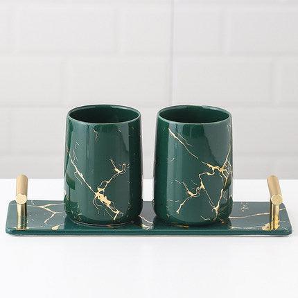 Five-piece Toilet Ceramic Bathroom Supplies Wash And Rinse Cup - Pacisia