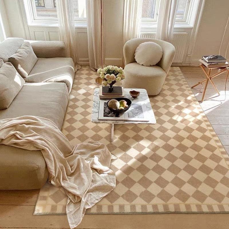 French Medieval Living Room Checkerboard Rug - Pacisia