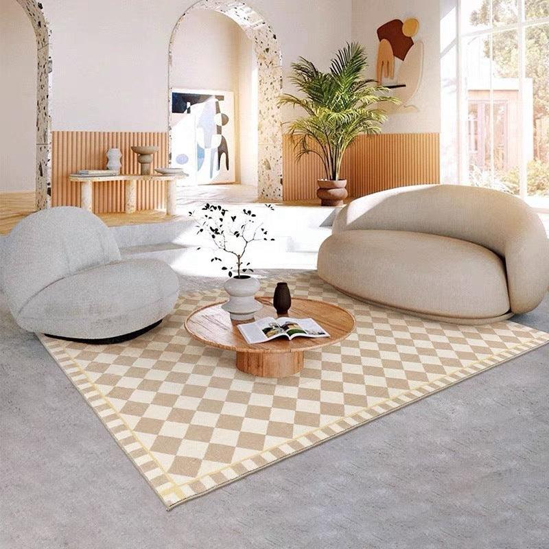 French Medieval Living Room Checkerboard Rug - Pacisia