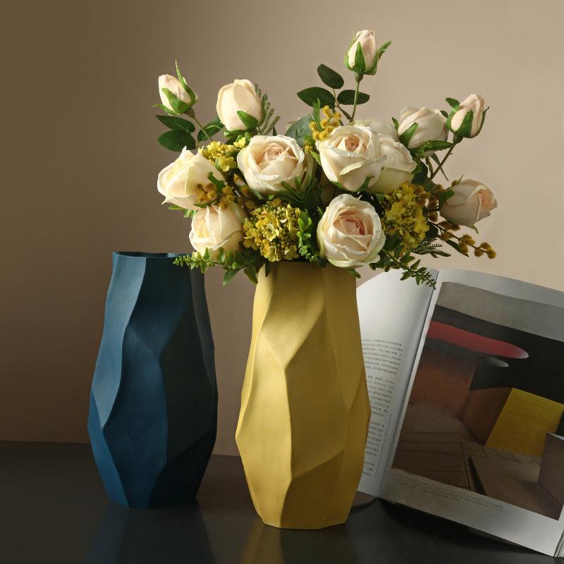 Frosted Cylindrical Polygonal Rhombus Irregular Surface Nordic Style Simple Vase - Pacisia