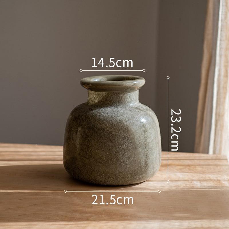 Frosted Matte Light Luxury Glass Large Vase - Pacisia