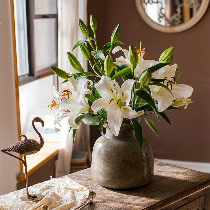 Frosted Matte Light Luxury Glass Large Vase - Pacisia