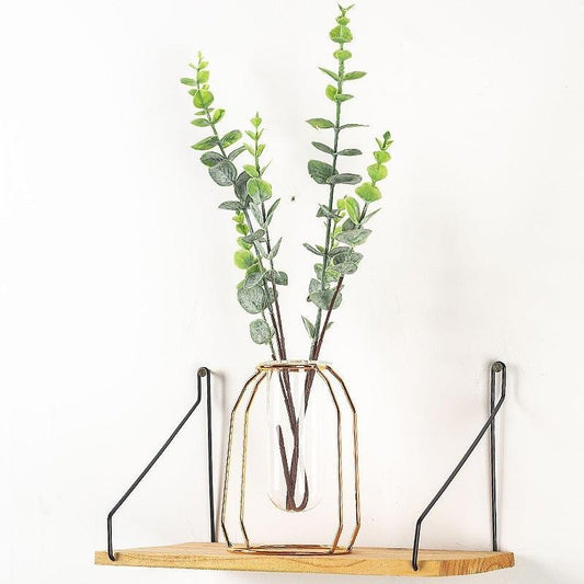 Glass Hydroponic Wire Metal Geometric Wrought Iron Vase - Pacisia