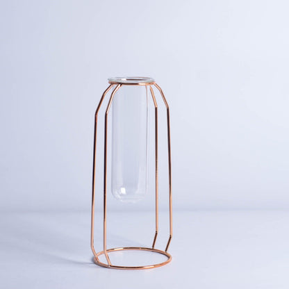 Glass Hydroponic Wire Metal Geometric Wrought Iron Vase - Pacisia