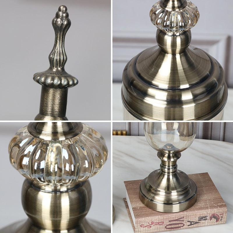 Glass Vase Light Luxury Golden Wrought Iron Living Room - Pacisia