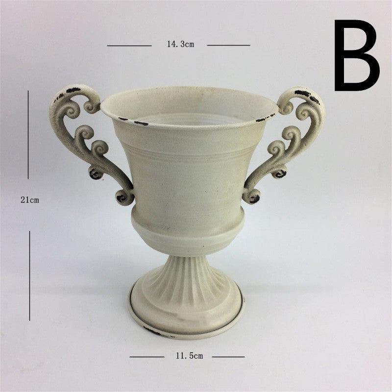 Goblet Flower White Old Vase Flower Weng Retro Nostalgia - Pacisia