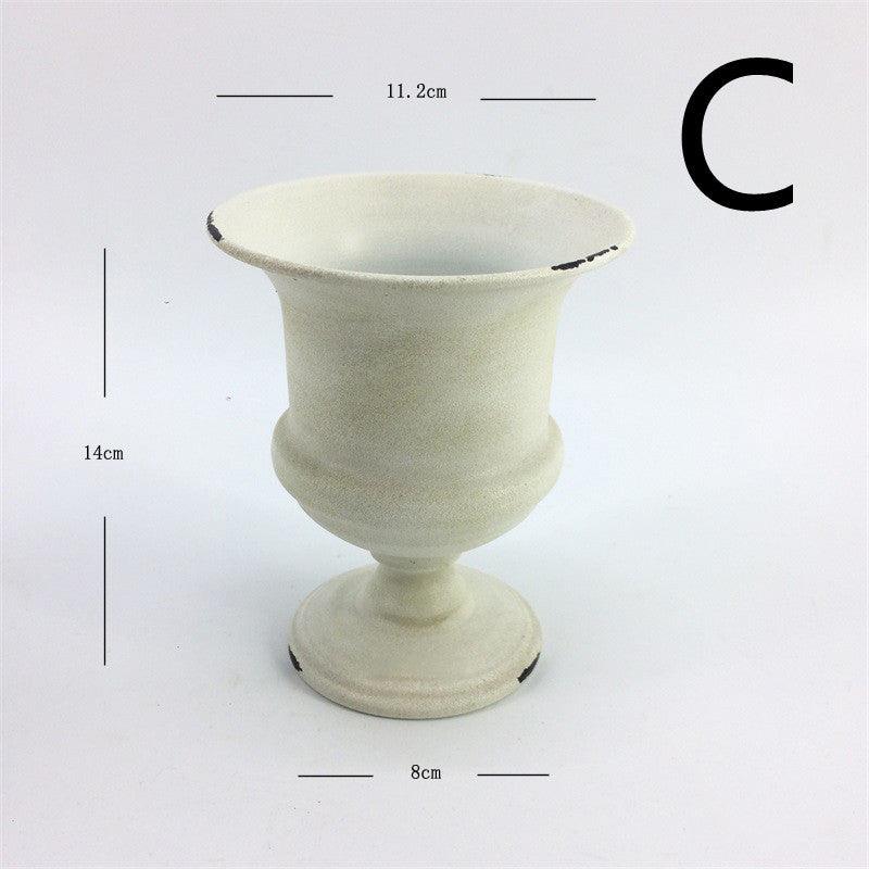 Goblet Flower White Old Vase Flower Weng Retro Nostalgia - Pacisia