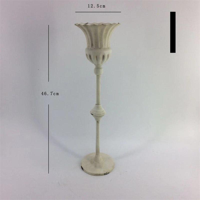 Goblet Flower White Old Vase Flower Weng Retro Nostalgia - Pacisia