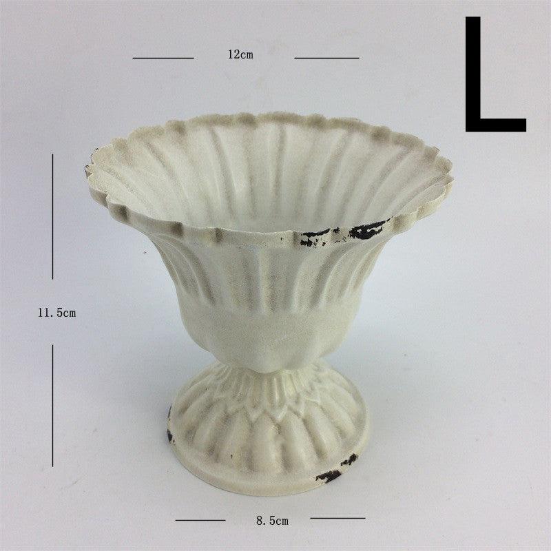 Goblet Flower White Old Vase Flower Weng Retro Nostalgia - Pacisia