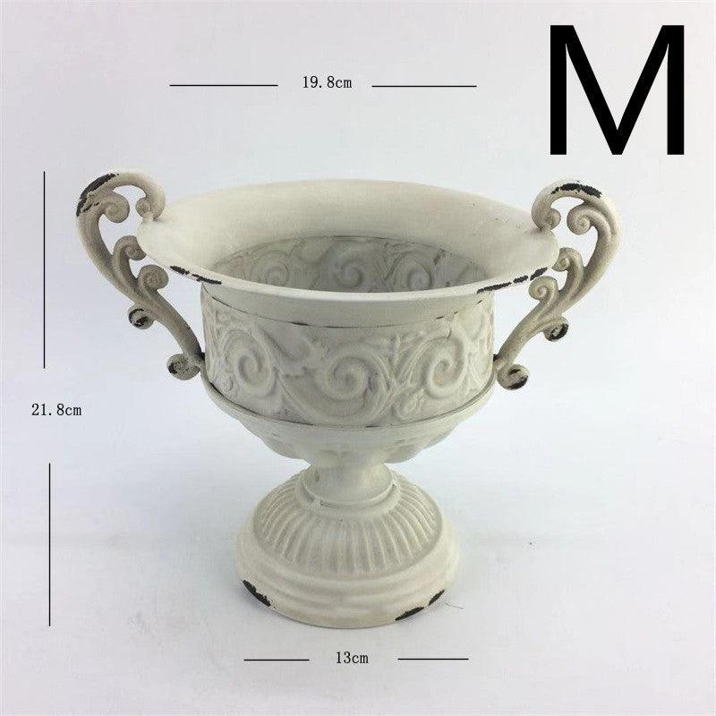 Goblet Flower White Old Vase Flower Weng Retro Nostalgia - Pacisia