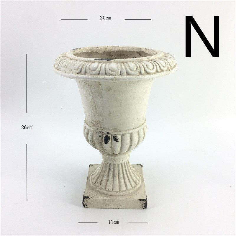 Goblet Flower White Old Vase Flower Weng Retro Nostalgia - Pacisia