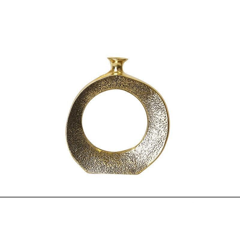 Golden ceramic circle vase living room porch vase decoration - Pacisia
