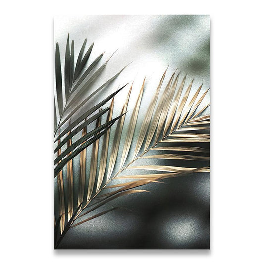 Golden Palm Botanical Canvas Painting - Elegant Home Decor - Pacisia