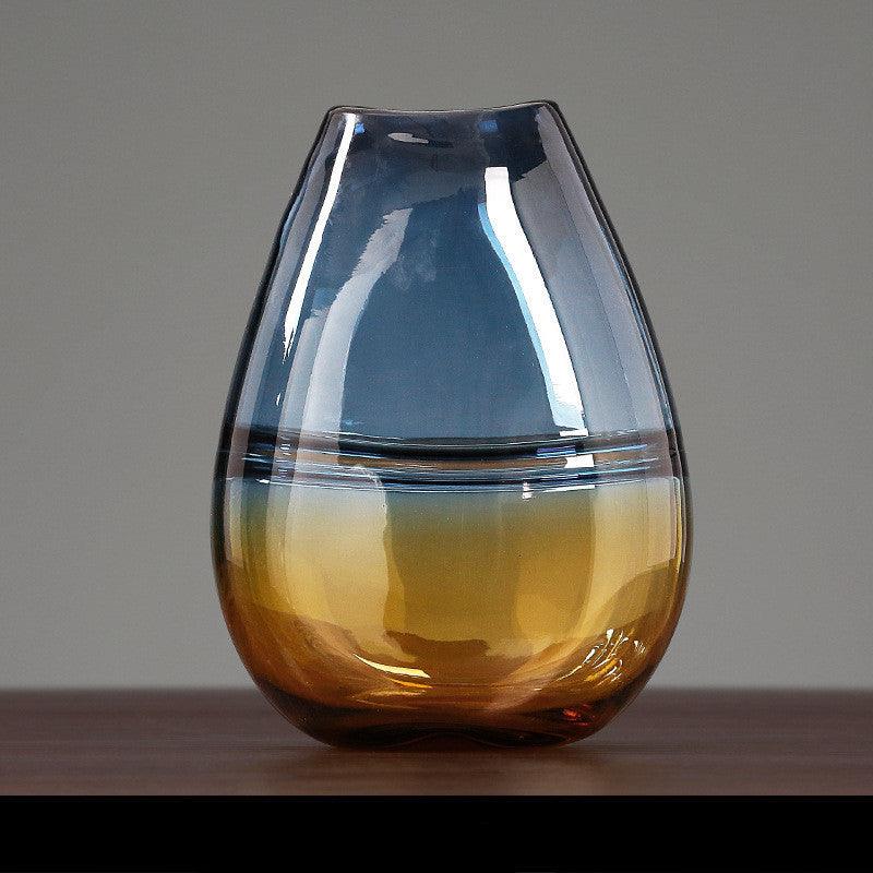 Gradient Light Luxury Glass Modern Minimalist Vase - Pacisia
