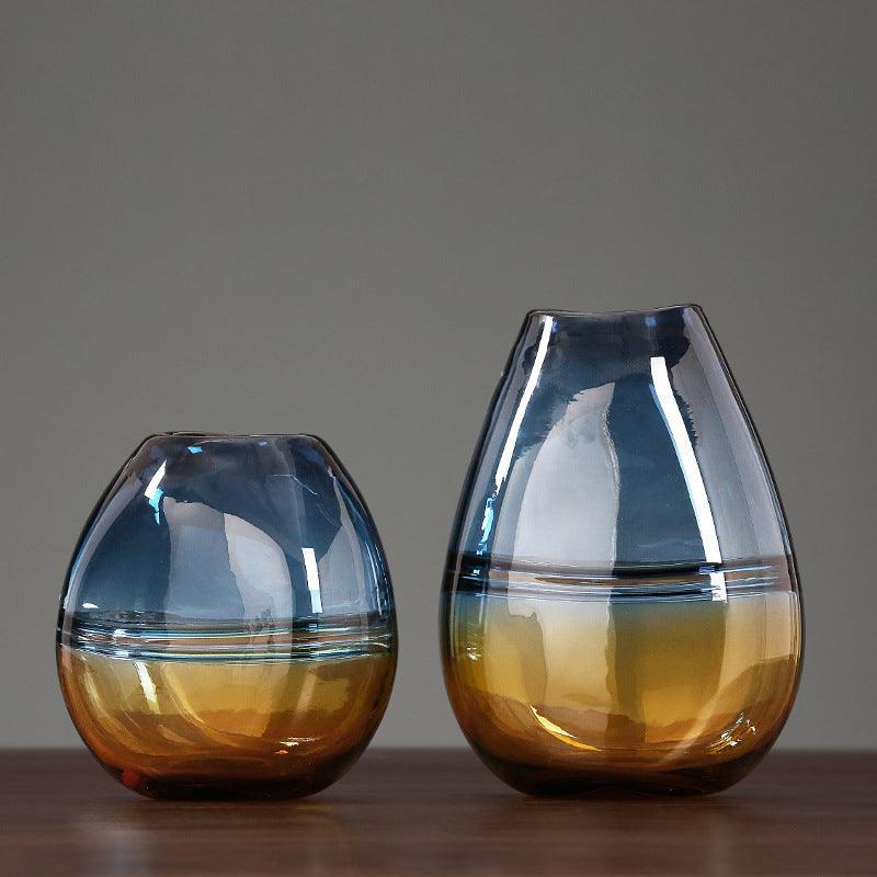 Gradient Light Luxury Glass Modern Minimalist Vase - Pacisia