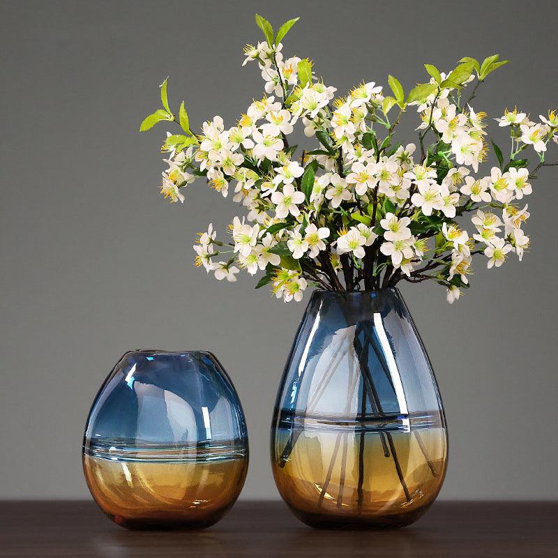 Gradient Light Luxury Glass Modern Minimalist Vase - Pacisia