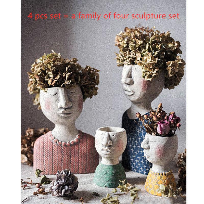Greek Statue Pot Goddess Flower Pots Head Retro Venus Vase - Pacisia