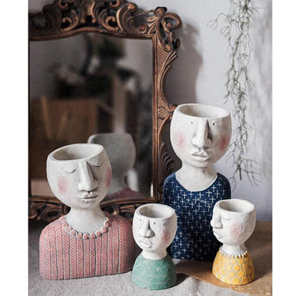 Greek Statue Pot Goddess Flower Pots Head Retro Venus Vase - Pacisia