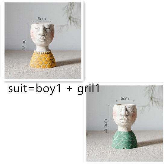 Greek Statue Pot Goddess Flower Pots Head Retro Venus Vase - Pacisia