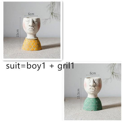 Greek Statue Pot Goddess Flower Pots Head Retro Venus Vase - Pacisia