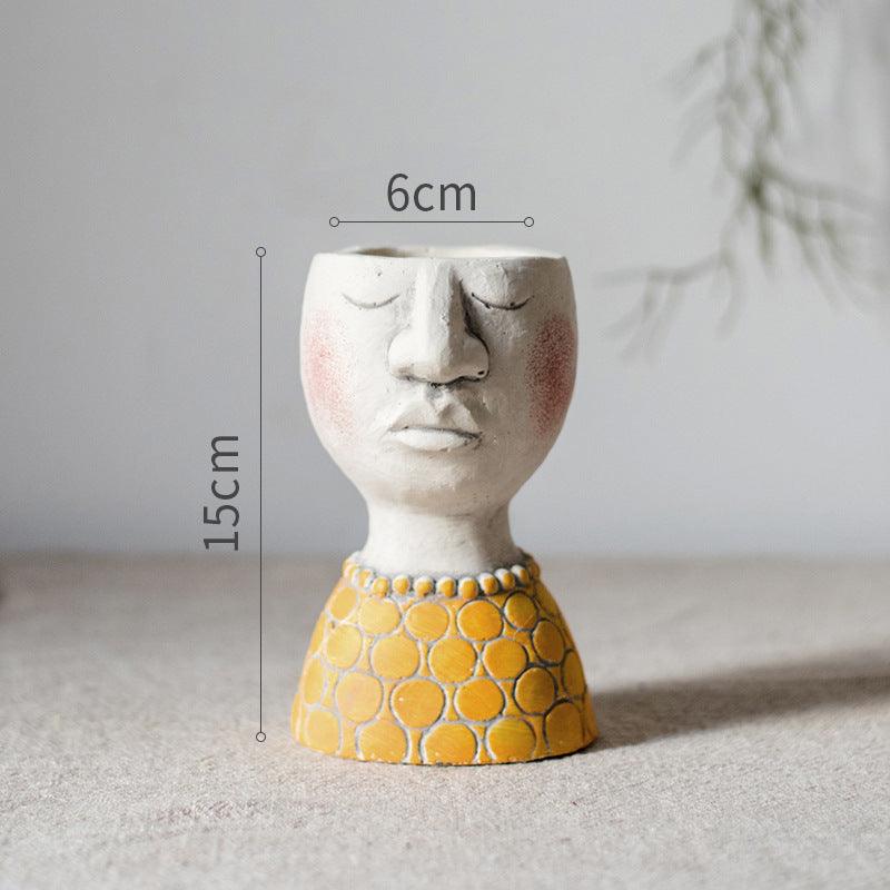 Greek Statue Pot Goddess Flower Pots Head Retro Venus Vase - Pacisia