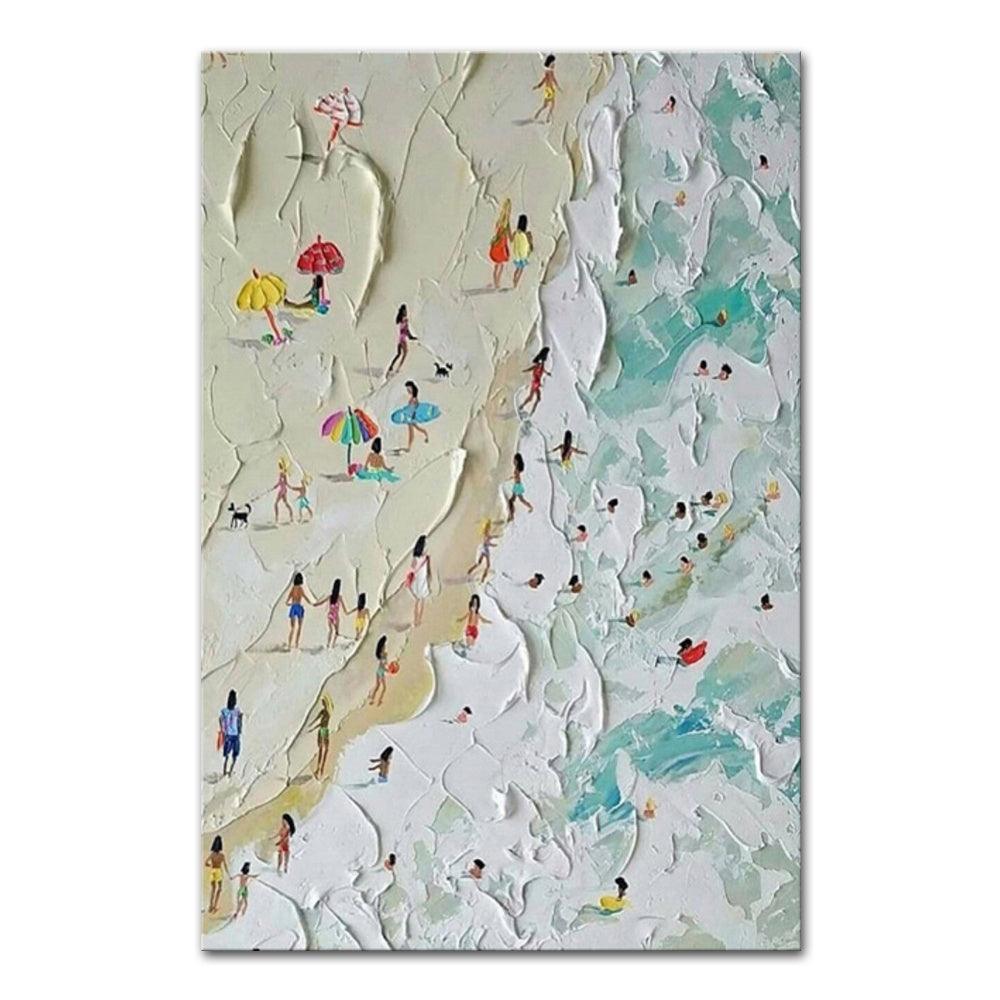 Hand Painted Beach Thick Oil Canvas Painting Wall Art Home Decor - Pacisia