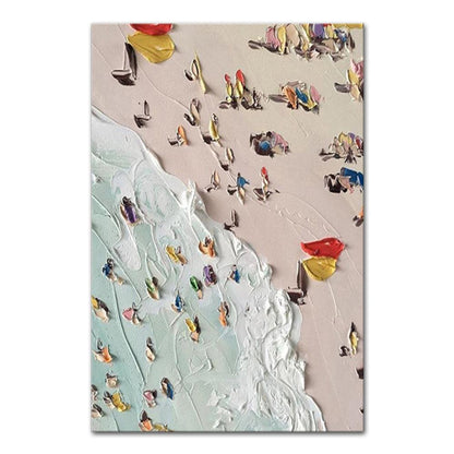 Hand Painted Beach Thick Oil Canvas Painting Wall Art Home Decor - Pacisia