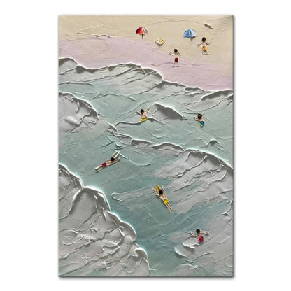 Hand Painted Beach Thick Oil Canvas Painting Wall Art Home Decor - Pacisia