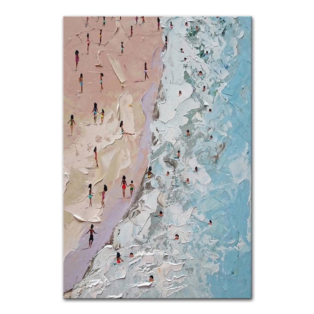 Hand Painted Beach Thick Oil Canvas Painting Wall Art Home Decor - Pacisia