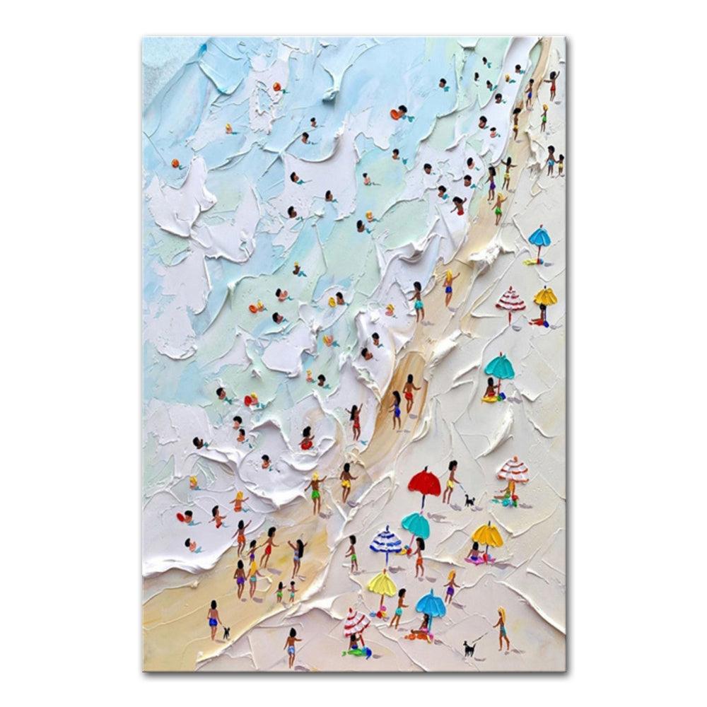 Hand Painted Beach Thick Oil Canvas Painting Wall Art Home Decor - Pacisia
