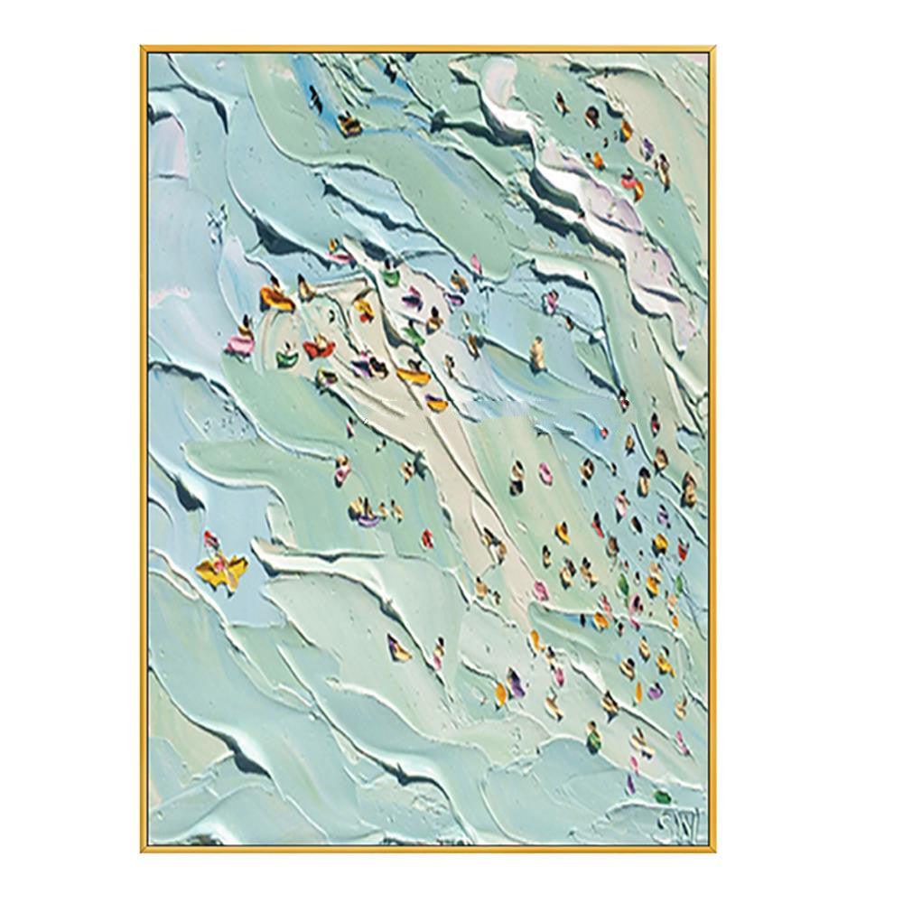 Hand Painted Beach Thick Oil Canvas Painting Wall Art Home Decor - Pacisia