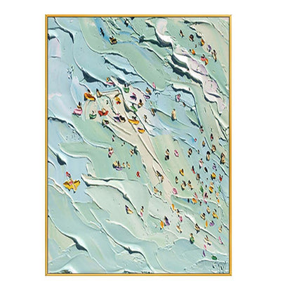 Hand Painted Beach Thick Oil Canvas Painting Wall Art Home Decor - Pacisia