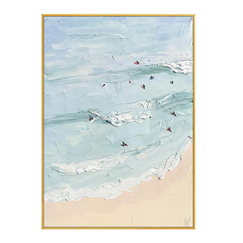 Hand Painted Beach Thick Oil Canvas Painting Wall Art Home Decor - Pacisia