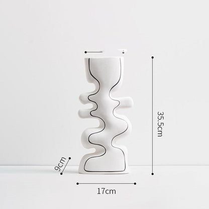 Hand-painted Line Flower Vase Simple Home Living Room - Pacisia
