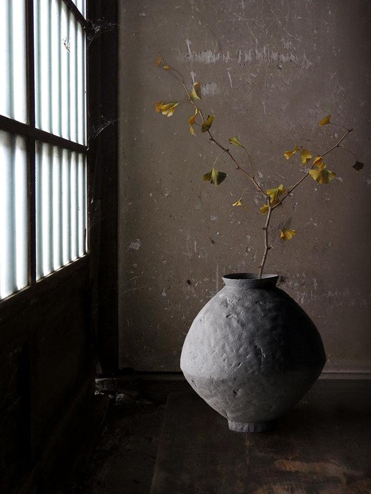 Handmade Ceramic Wabi-sabi Style Gilt Silver Vase Retro Nostalgic Vase - Pacisia