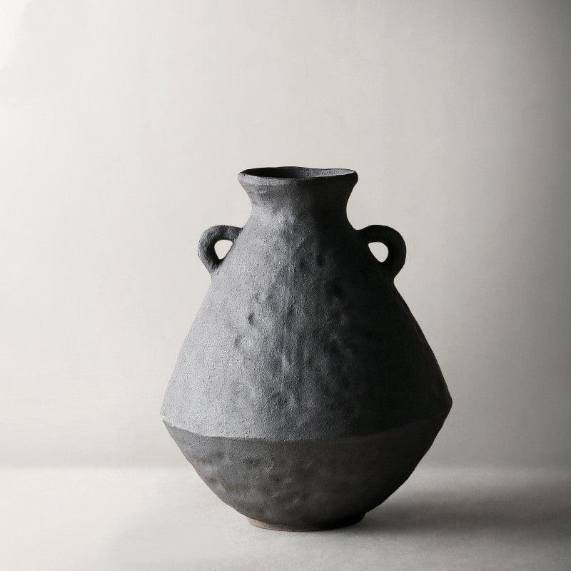 Handmade Ceramic Wabi-sabi Style Gilt Silver Vase Retro Nostalgic Vase - Pacisia
