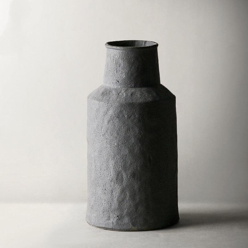 Handmade Ceramic Wabi-sabi Style Gilt Silver Vase Retro Nostalgic Vase - Pacisia