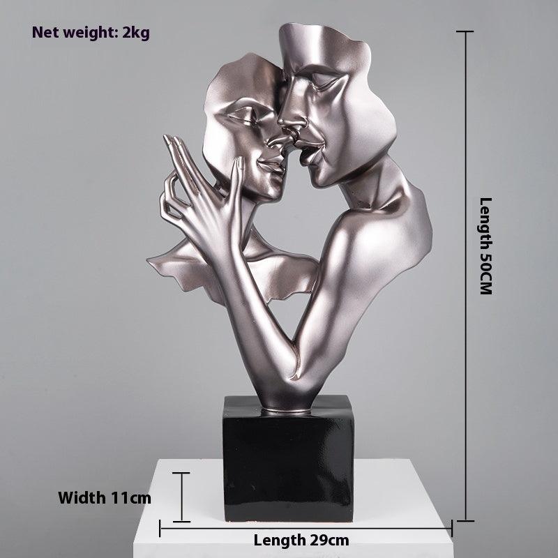 Heart-to-heart Statue Abstract Sculpture Big Decorations Simple - Pacisia