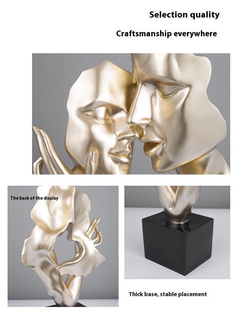 Heart-to-heart Statue Abstract Sculpture Big Decorations Simple - Pacisia