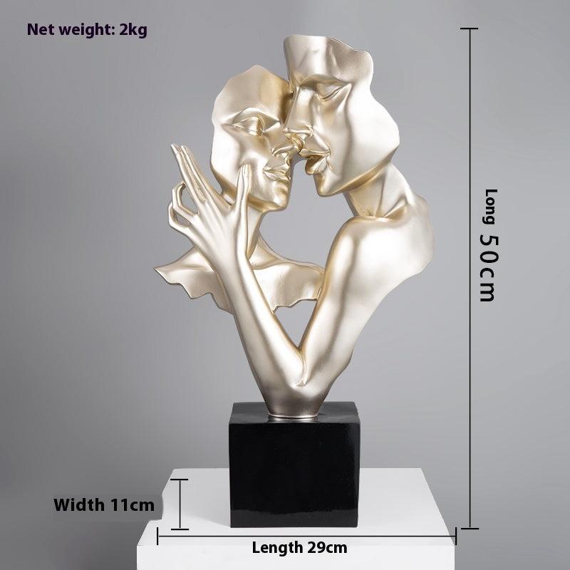 Heart-to-heart Statue Abstract Sculpture Big Decorations Simple - Pacisia