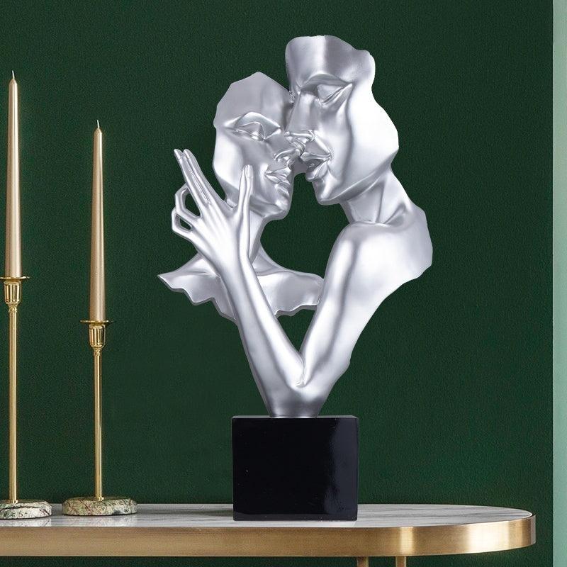Heart-to-heart Statue Abstract Sculpture Big Decorations Simple - Pacisia